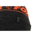 Caciula Fox Collection Bobble, Negru&Portocaliu - imagine 3