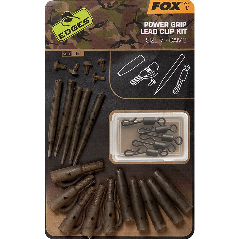 kit_monturi_fox_edges_power_grip_lead_clip_camo_5x5bucplic Kit Monturi Fox Edges Power Grip Lead Clip Camo - imagine 1
