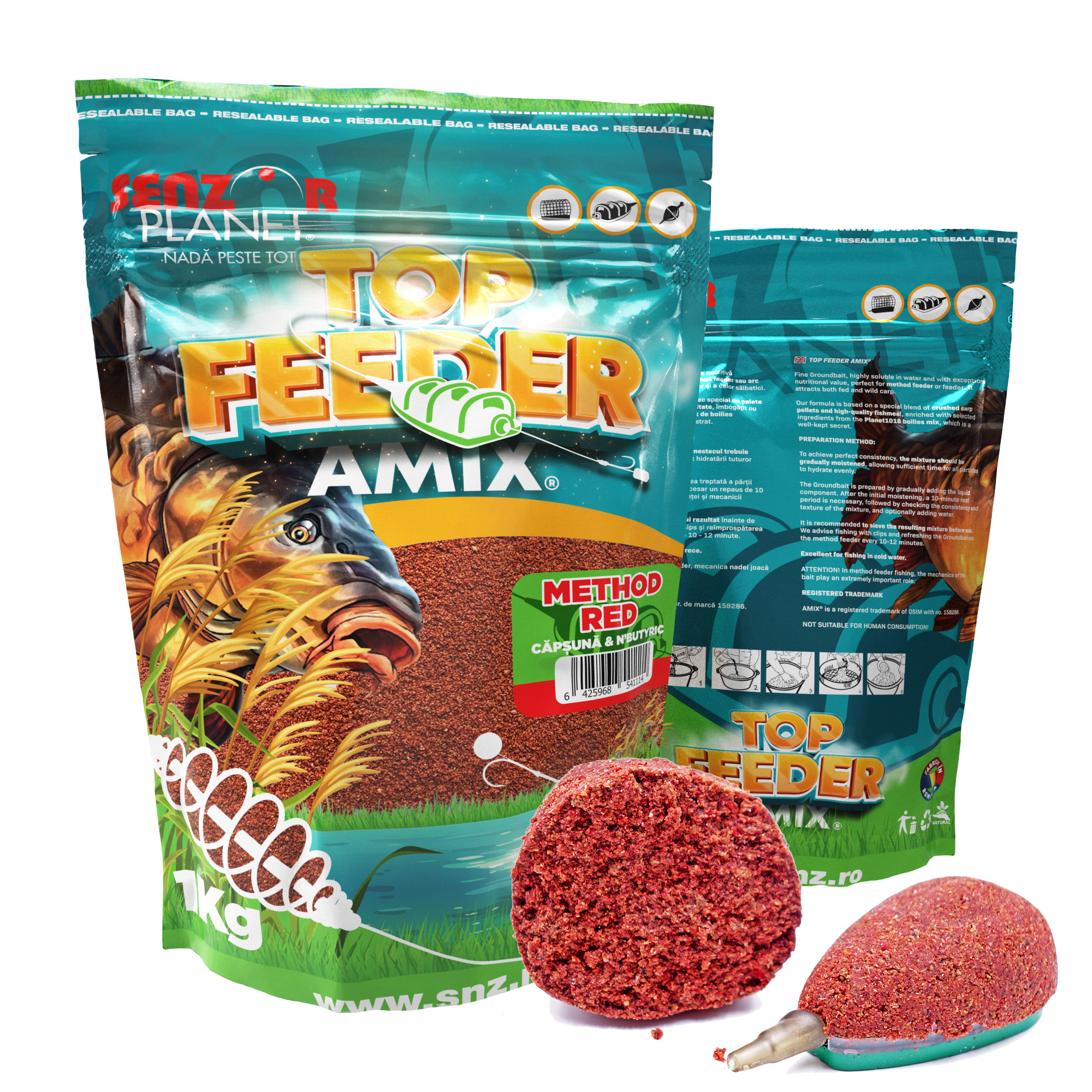 top-feeder-amix-method-red-1kg_1198_2_16933837464532 TOP FEEDER AMIX METHOD SENZOR ROSU - imagine 1