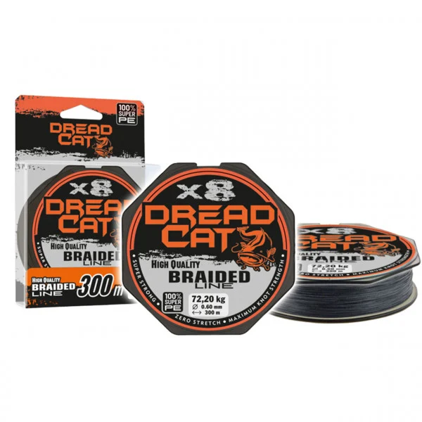fir-textil-konger-dread-cat®-braided-vx8-0-30mm-38-4kg-300m-negru~17035 Fir Textil Konger Dread Cat® Braided VX8 0.30mm 38.4kg 300m - imagine 1
